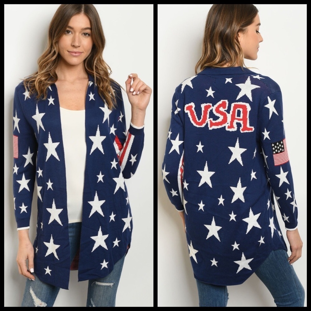 🆕Restock-Navy with print stars cardigan